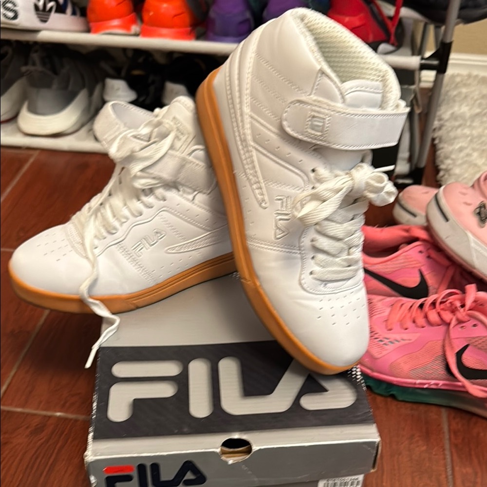 FILA Kids' White High-Top Sneakers